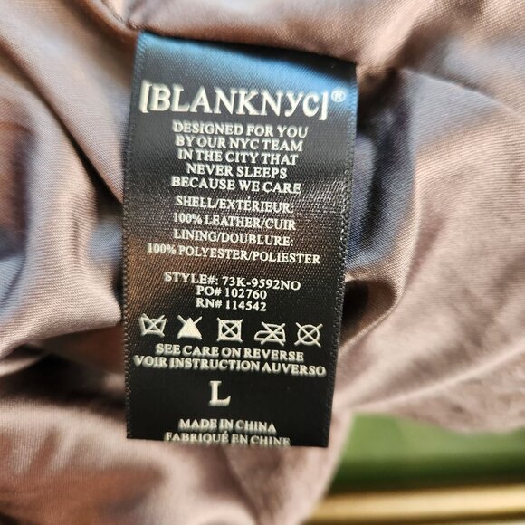 Vintage BLANKNYC Suede Moto Jacket Large Sand Brown Genuine Leather Biker Style - Picture 6 of 6